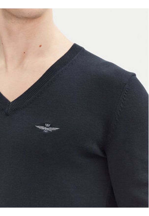 Aeronautica Militare Sweter 251MA1504L506 Granatowy Regular Fit. Kolor: niebieski. Materiał: bawełna