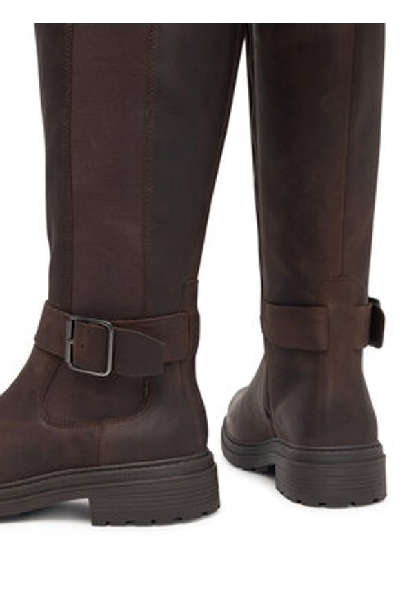 Clarks Kozaki Orinoco3 Tall 26182900 Brązowy. Kolor: brązowy. Materiał: skóra