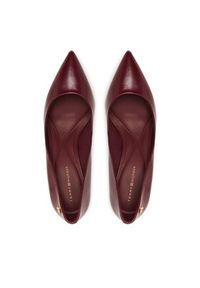 TOMMY HILFIGER - Tommy Hilfiger Szpilki Essential Pointed Pump FW0FW09362 Bordowy. Kolor: czerwony. Materiał: skóra. Obcas: na szpilce #6