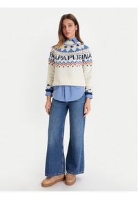 Napapijri Sweter D-Fiames NP0A892S Beżowy Regular Fit. Kolor: beżowy. Materiał: bawełna #4