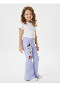 Sinsay - Spodnie flare z nadrukiem Minnie Mouse - niebieski. Kolor: niebieski. Wzór: motyw z bajki, nadruk #1