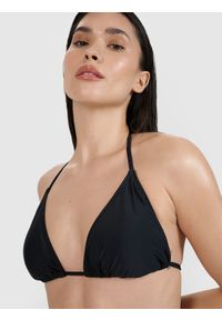 4f - 4F Góra od bikini damska - czarna S. Kolor: czarny. Materiał: materiał, syntetyk, elastan