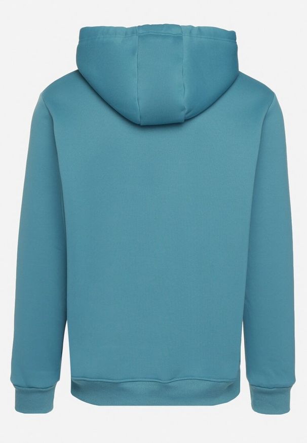 Born2be - Niebieska Bluza z Dodatkiem Bawełny Wykończona Sznurkami i Kapturem Aseria. Okazja: na co dzień. Typ kołnierza: kaptur. Kolor: niebieski. Materiał: bawełna. Długość rękawa: długi rękaw. Długość: długie. Styl: klasyczny, casual