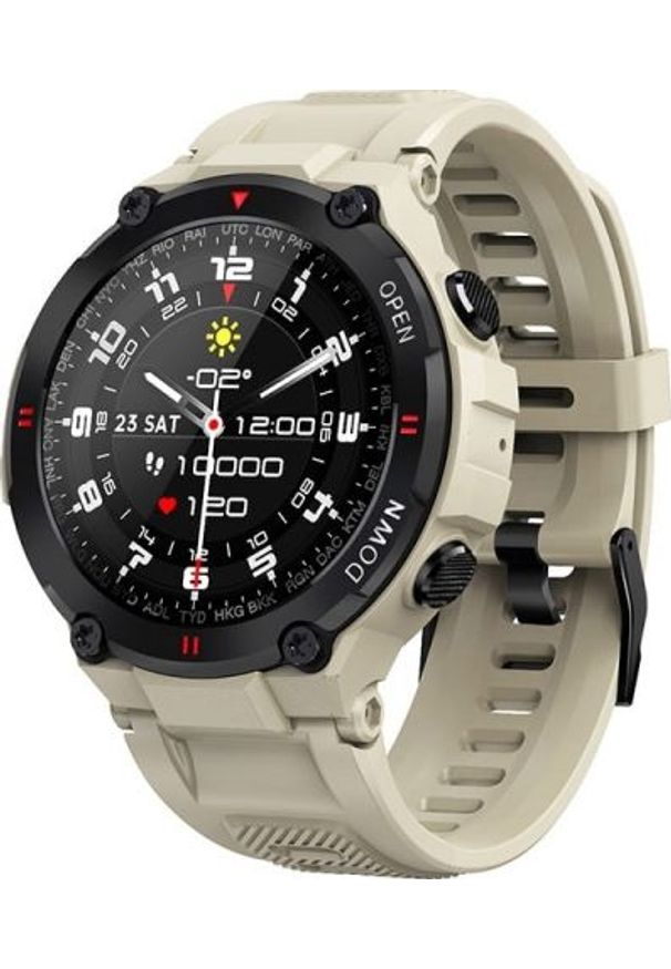 GARETT - Smartwatch Garett Sport Combat RT Beżowy. Rodzaj zegarka: smartwatch. Kolor: beżowy. Styl: sportowy