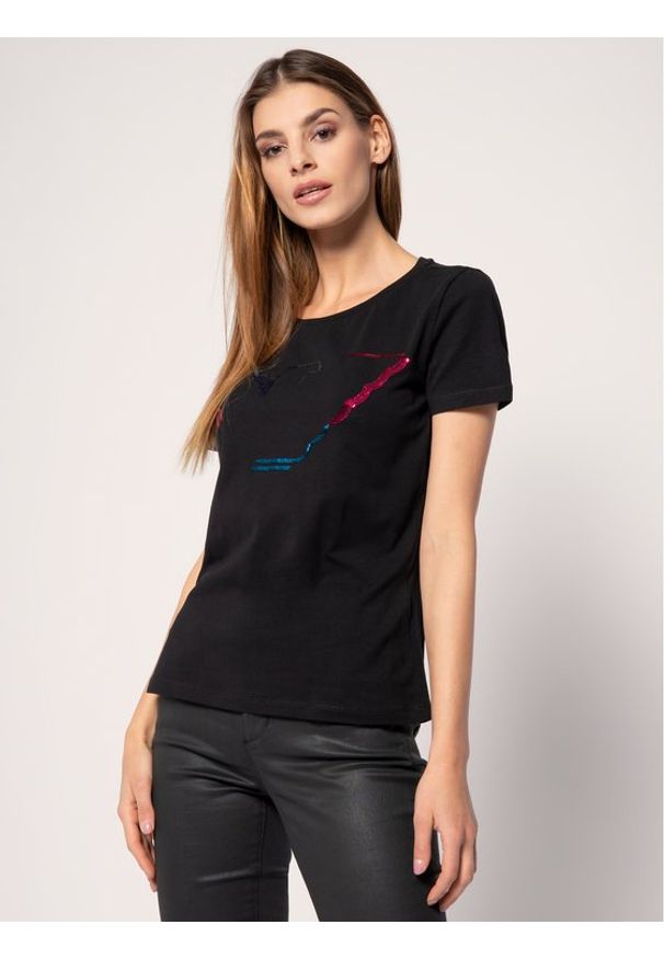 Emporio Armani T-Shirt 3H2T6C 2JQAZ 0999 Czarny Regular Fit. Kolor: czarny