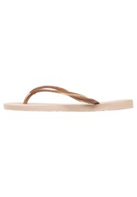 Japonki damskie Havaianas Slim. Kolor: różowy. Materiał: kauczuk, syntetyk. Wzór: paski #2