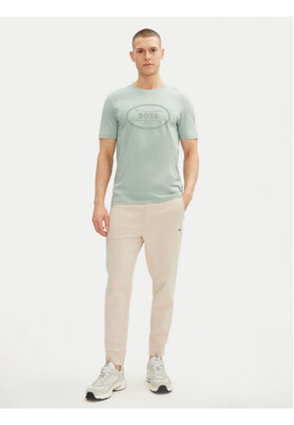 BOSS T-Shirt 50537825 Zielony Regular Fit. Kolor: zielony. Materiał: bawełna