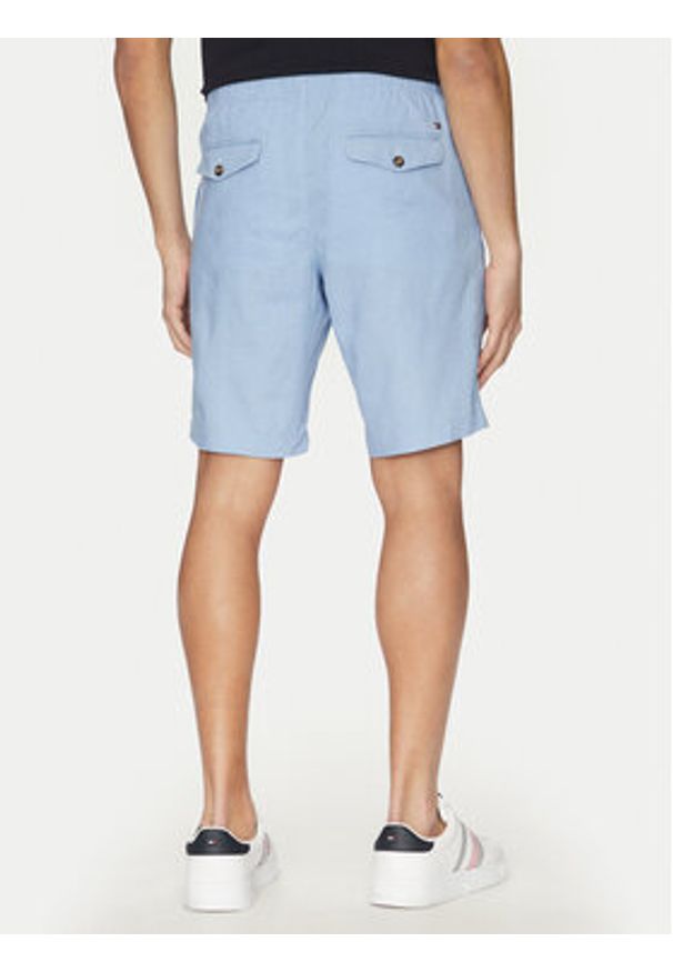TOMMY HILFIGER - Tommy Hilfiger Szorty materiałowe Harlem MW0MW37804 Niebieski Regular Fit. Kolor: niebieski. Materiał: len