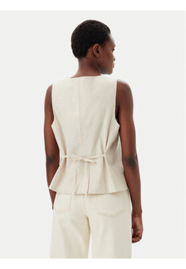 GAP - Gap Kamizelka 714973-02 Beżowy Slim Fit. Kolor: beżowy. Materiał: bawełna