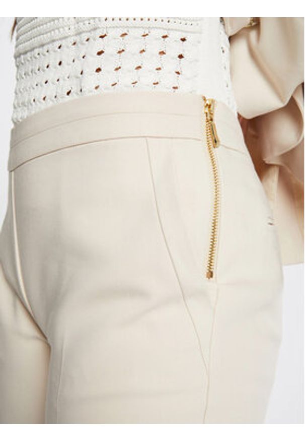 Morgan Spodnie materiałowe 211-PROSY.F Beżowy Slim Fit. Kolor: beżowy. Materiał: bawełna, syntetyk