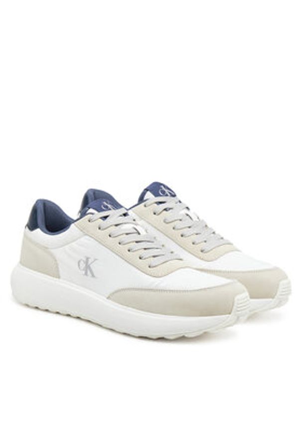 Calvin Klein Jeans Sneakersy Athleisure Runner Laceup Mix YM0YM01195 Biały. Kolor: biały. Materiał: materiał