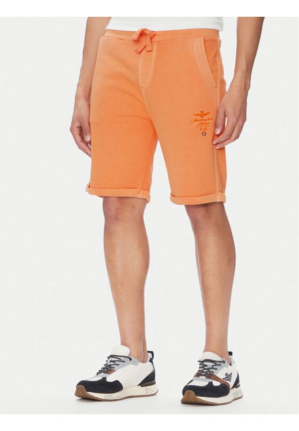 Aeronautica Militare Szorty sportowe 251BF016F583 Pomarańczowy Regular Fit. Kolor: pomarańczowy. Materiał: bawełna. Styl: sportowy