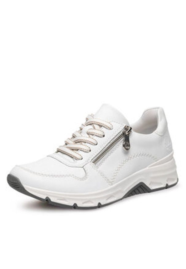 Rieker Sneakersy 48134-81 Biały. Kolor: biały. Materiał: skóra