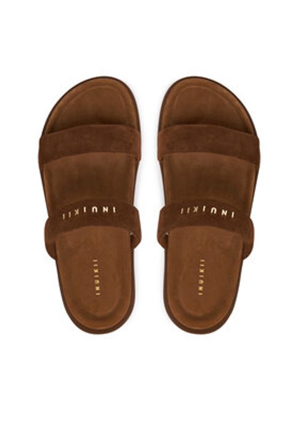 Inuikii Klapki Slaps 1004.003.0671 Brązowy ciemny. Kolor: brązowy. Materiał: skóra, zamsz