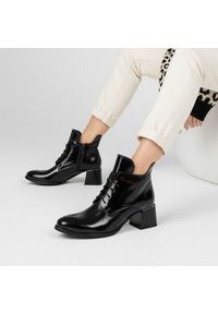 Czarne Botki Armodo Stylowe Obuwie Damskie. Kolor: czarny. Materiał: materiał. Styl: elegancki #1