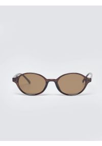 Big-Star - Okulary przeciwsłoneczne damskie brązowe Narani 803. Kształt: okrągłe. Kolor: brązowy. Materiał: denim #1