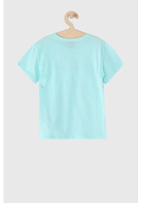 Champion T-shirt dziecięcy 403785 kolor turkusowy. Okazja: na co dzień. Kolor: turkusowy. Materiał: dzianina. Długość rękawa: krótki rękaw. Długość: krótkie. Styl: casual #2