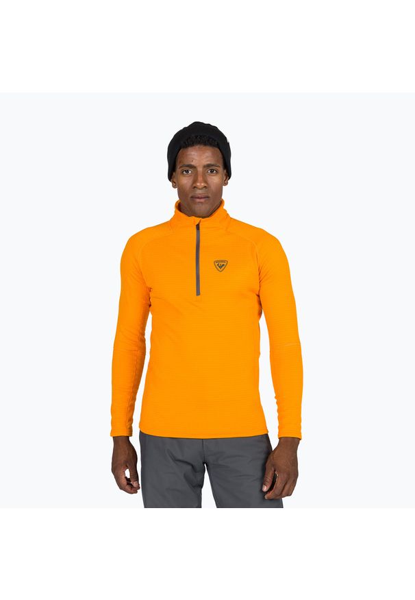 Bluza męska Rossignol Blackside Fleece Hz sunburst. Kolor: pomarańczowy. Sezon: zima. Sport: narciarstwo