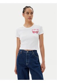 Hugo - HUGO T-Shirt Delanor_2 50539132 Biały Cropped Fit. Kolor: biały. Materiał: bawełna