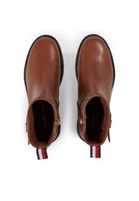 TOMMY HILFIGER - Tommy Hilfiger Botki Thermo Leather Belt Bootie FW0FW07479 Brązowy. Kolor: brązowy