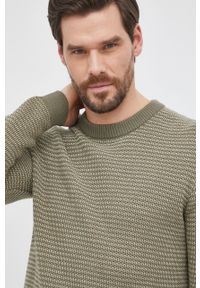 Selected Homme Sweter męski kolor zielony. Okazja: na co dzień. Kolor: zielony. Materiał: bawełna, materiał. Długość rękawa: długi rękaw. Długość: długie. Styl: casual #5