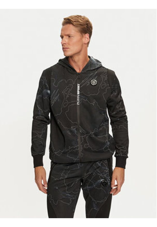 Plein Sport Dres Jogging Set: Top/Trousers Lunar FADC MJJ0763 STE003N Czarny Regular Fit. Kolor: czarny. Materiał: bawełna, syntetyk. Sport: bieganie