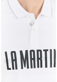 La Martina - LA MARTINA Biała koszulka polo Regular Fit. Typ kołnierza: polo. Kolor: biały #6