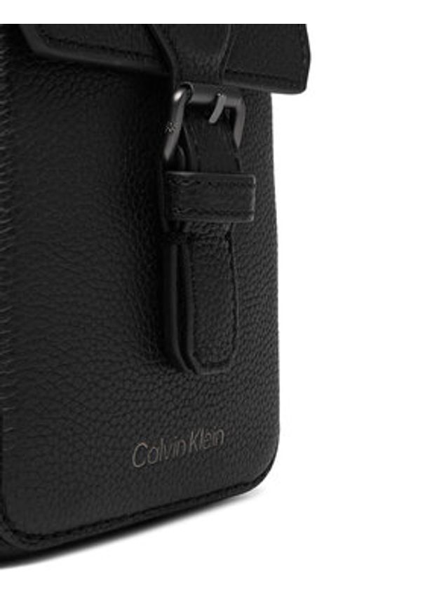 Calvin Klein Saszetka Leather Slim Flap Reporter LV04D3323G Czarny. Kolor: czarny. Materiał: skóra