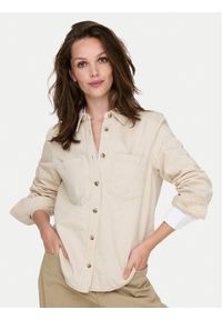 only - ONLY Koszula jeansowa Silla 15338783 Écru Slim Fit. Materiał: bawełna #1