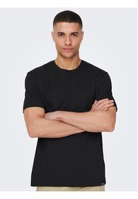 Only & Sons T-Shirt 22025208 Czarny Regular Fit. Kolor: czarny. Materiał: bawełna #4