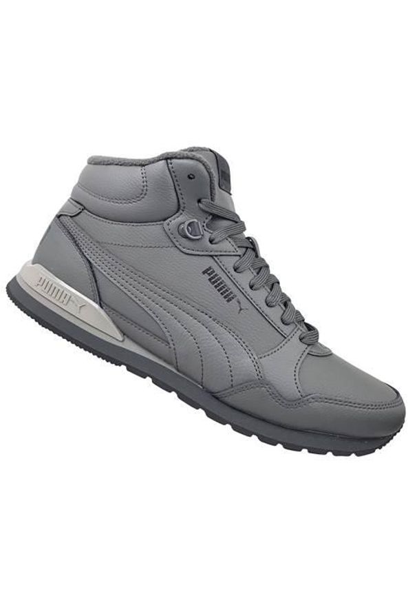 Buty do chodzenia męskie Puma ST Runner V3 Mid. Zapięcie: sznurówki. Kolor: szary. Materiał: materiał, guma, syntetyk. Szerokość cholewki: normalna. Sport: turystyka piesza