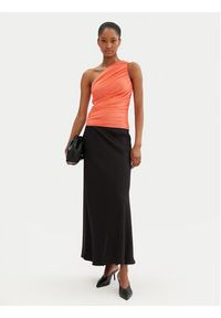 Pinko - PINKO Top 105048 A2F1 Koralowy Slim Fit. Kolor: pomarańczowy. Materiał: syntetyk #3