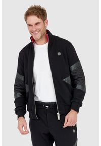 Philipp Plein - PHILIPP PLEIN Pikowany czarny dres męski, Rozmiar XL. Kolor: czarny. Materiał: dresówka. Sport: bieganie