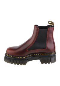 Buty Dr. Martens Audrick Chelsea DM27820211 czerwone. Okazja: na co dzień. Kolor: czerwony. Materiał: skóra. Obcas: na obcasie. Styl: vintage, casual, klasyczny. Wysokość obcasa: średni #4