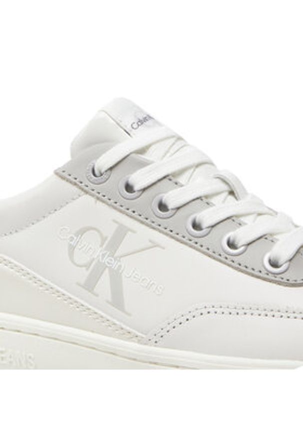 Calvin Klein Jeans Sneakersy Classic Cupsole Low Lace Lth Ml YW0YW01527 Biały. Kolor: biały. Materiał: skóra