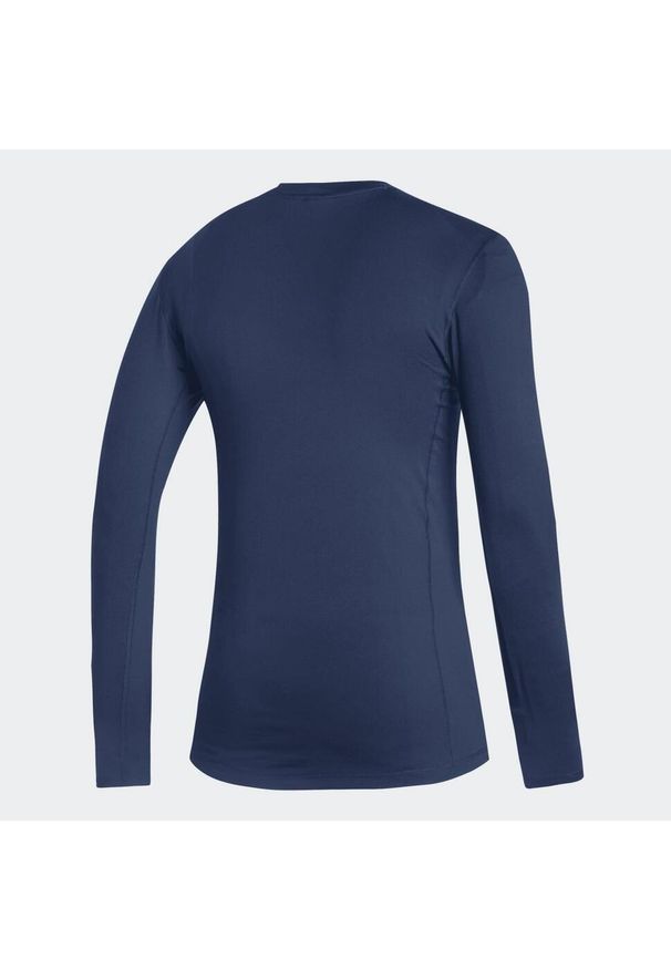 Adidas - Koszulka z długim rękawem adidas Techfit. Kolor: niebieski. Długość rękawa: długi rękaw. Technologia: Techfit (Adidas). Długość: długie. Sport: piłka nożna