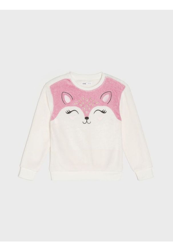 Sinsay - Bluza crewneck z haftem - wielobarwny. Wzór: haft