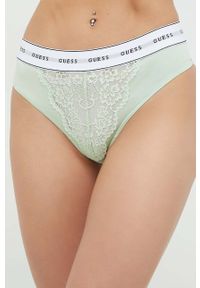 Guess stringi kolor zielony z koronki. Kolor: zielony. Materiał: koronka. Wzór: koronka
