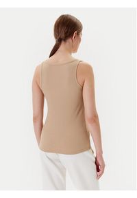 Guess Top V4YP06 K8RT2 Beżowy Regular Fit. Kolor: beżowy. Materiał: wiskoza