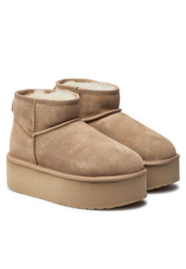 EMU Australia Śniegowce Stinger Micro Flatform W13082 Beżowy. Kolor: beżowy. Materiał: skóra
