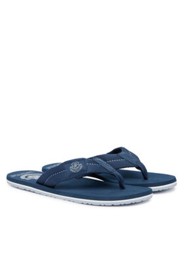 TOMMY HILFIGER - Tommy Hilfiger Japonki Patch Hilfiger Beach Sandal FM0FM05804 Niebieski. Kolor: niebieski. Materiał: materiał
