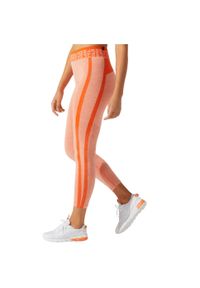 Leginsy fitness damskie Asics W Cropped Logo Seamless Tight. Kolor: pomarańczowy. Materiał: elastan, poliester, nylon. Sport: fitness