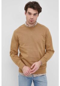 Selected Homme bluza bawełniana męska kolor brązowy gładka. Okazja: na co dzień. Kolor: brązowy. Materiał: bawełna. Wzór: gładki. Styl: casual #5