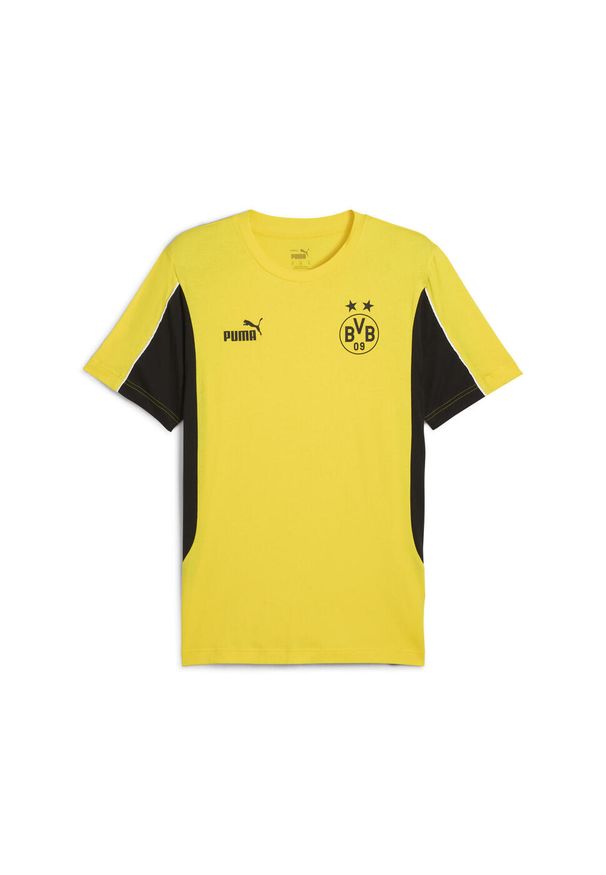 Puma - Męska koszulka Borussia Dortmund ftblARCHIVE PUMA Faster Yellow Black. Kolor: żółty, wielokolorowy, czarny. Wzór: aplikacja
