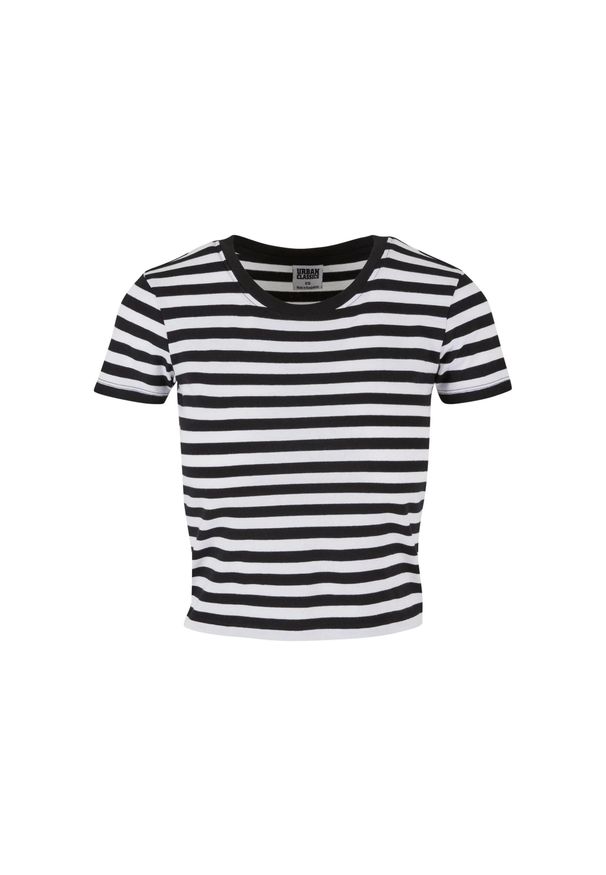 Urban Classics - T-shirt Damski W Paski Krótka. Kolor: czarny, biały, wielokolorowy. Długość: krótkie. Wzór: paski. Sport: turystyka piesza
