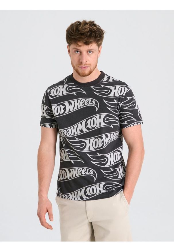 Sinsay - Koszulka Hot Wheels - szary. Kolor: szary