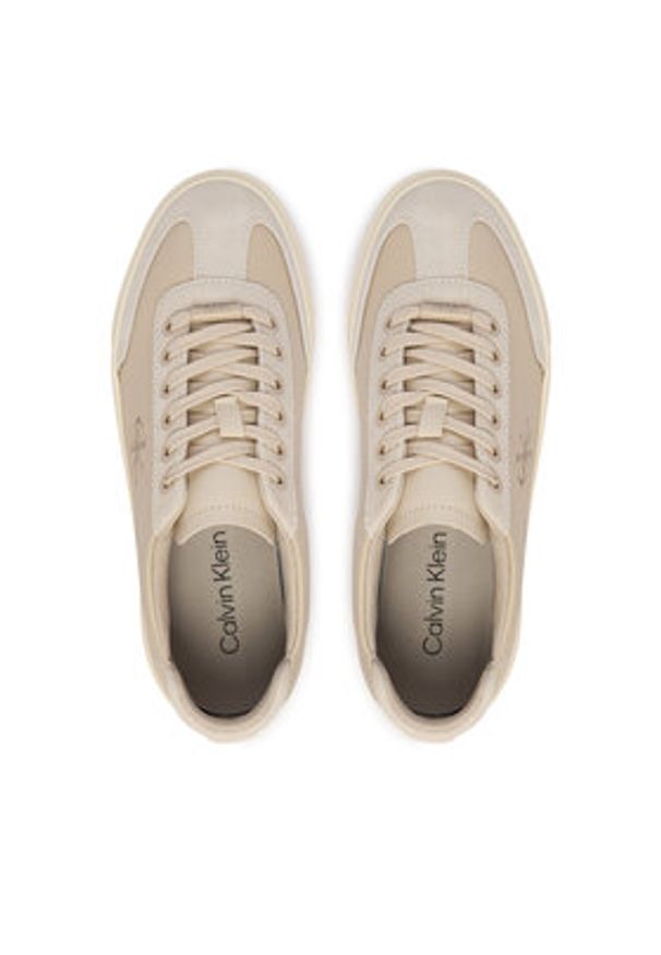 Calvin Klein Sneakersy Basket Cups Lup Wt Lth Su HW0HW02984 Beżowy. Kolor: beżowy. Materiał: skóra