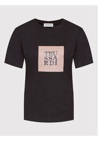 Trussardi Jeans - Trussardi T-Shirt Logo 56T00505 Czarny Regular Fit. Kolor: czarny. Materiał: bawełna #3