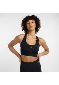Biustonosz New Balance WB51032BK – czarny. Kolor: czarny. Materiał: tkanina, skóra, poliester, materiał. Wzór: gładki. Sport: fitness #1