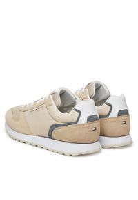 TOMMY HILFIGER - Tommy Hilfiger Sneakersy New Eva Runner Summer Nylon Pop FM0FM05427 Beżowy. Kolor: beżowy. Materiał: zamsz, skóra #6